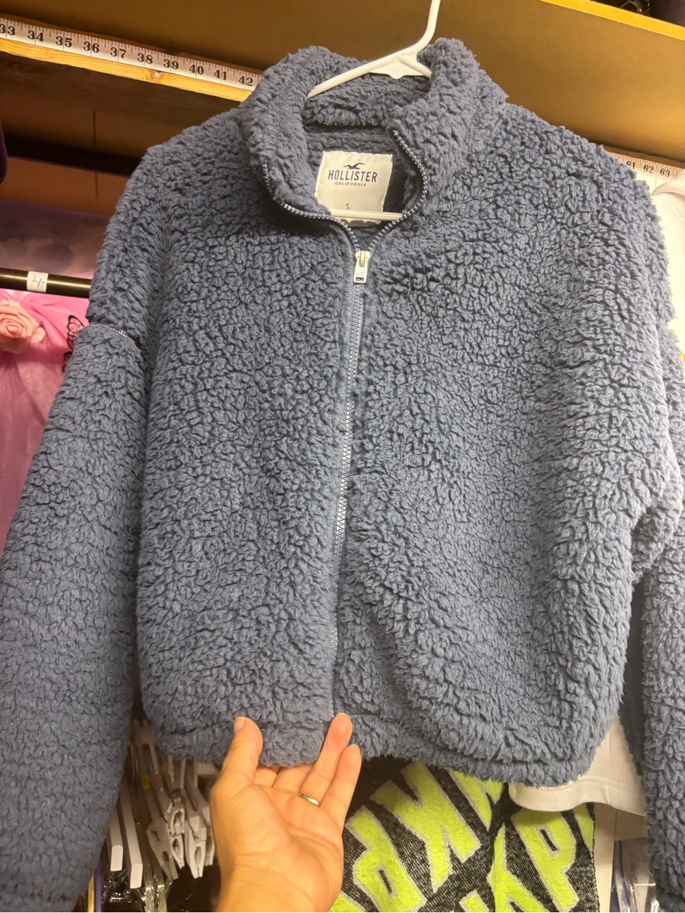 Hollister Blue Sherpa Puffer Jacket